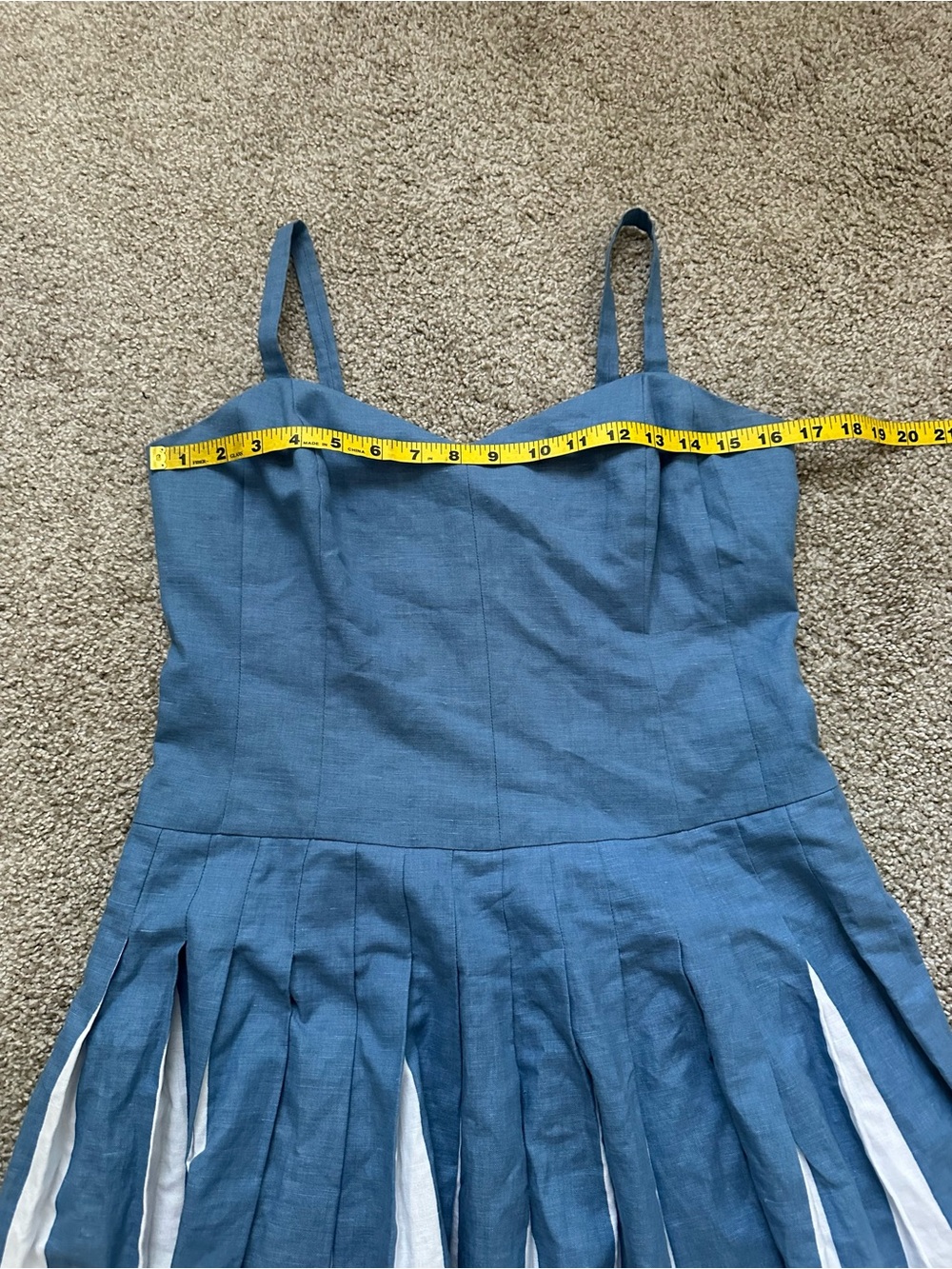 Boden Matilda Blue & White Pleated Linen Cotton Midi Dress Size M - Picture 6 of 10